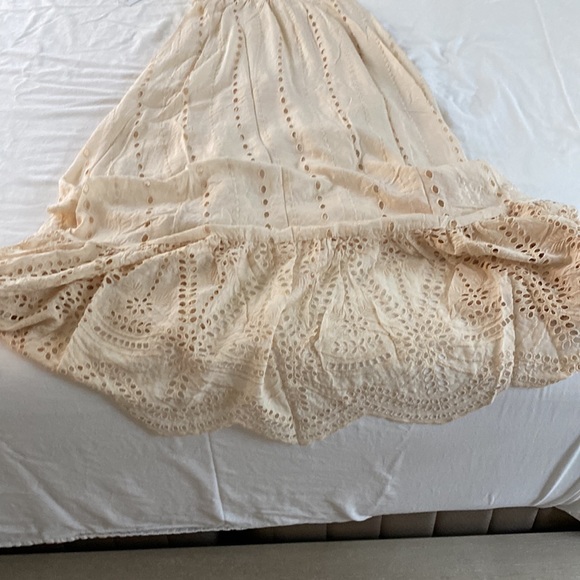 YFB - Young Fabulous & Broke Eyelet Asymmetrical Hem Costa Dress in Cream NWT - Picture 10 of 12